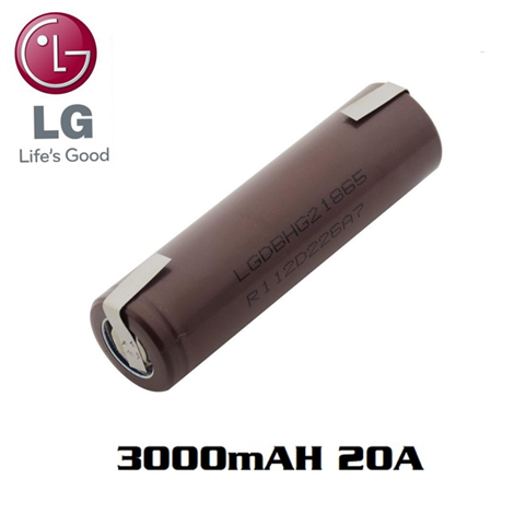 Puntalı LG HG2 18650 3000mAh 20A Discharge LGDBHG21865 Li-ion,Li-Polymer PillerLGLG-HG2Puntalı LG HG2 3.7V 3000mAh 20A Discharge Li-ion Pil