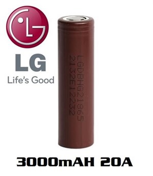 LG HG2 18650 3000mAh 20A Discharge LGDBHG21865 Li-ion,Li-Polymer PillerLGLG-HG2 LG HG2 3.7V 3000mAh 20A Discharge Li-ion Pil