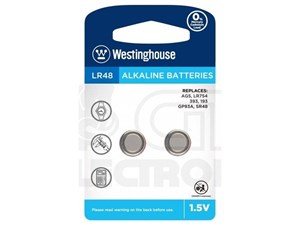 Westinghouse  AG5 LR48 1,5V  10 Adet Alkaline Pil LR754 393, 193, GP93A, SR48