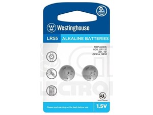 Westinghouse AG8 LR55 1,5V 10 Adet Alkaline Pil LR1120 391, 191, GP91A, SR55