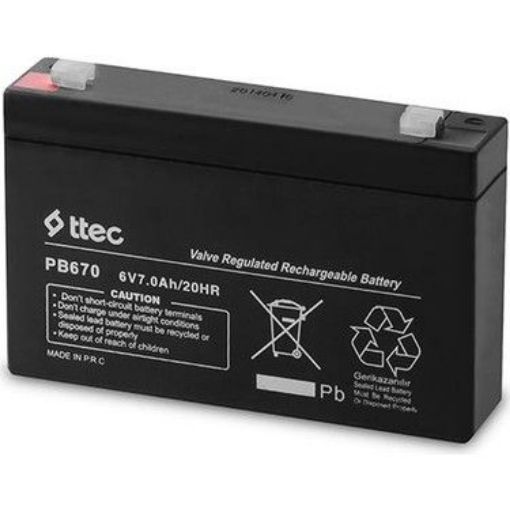Ttec 6V 7Ah Bakımsız Kuru Akü resmi