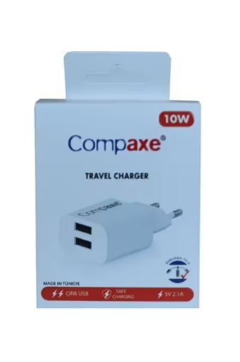 COMPAXE CTA-521D 10W 5V 2.1A ÇİFT USB ADAPTÖR BEYA resmi