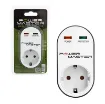 Powermaster Oval Kasa Siyah Tekli Termal Akım Korumalı Priz (10A-2500W) PM-16620 resmi