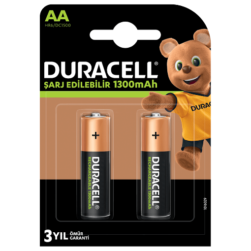 Duracell Şarjlı AA 1300mAh Kalem Pil 2'li resmi