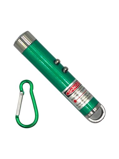 Powerdex Üçü Bir Arada Fener Lazer Gece Işığı Anahtar Zinciri Pilli Yeşil (PD-4872) resmi