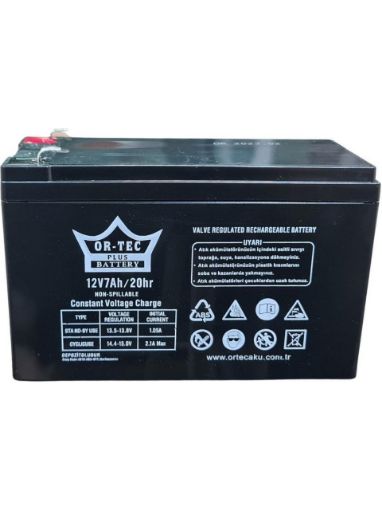30 Adet Ortec 12V 7Ah Siyah Bakımsız Kuru Akü  resmi
