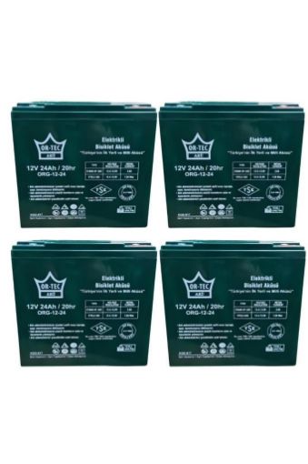12V 24AH Elektrikli Motosiklet Ve Elektrikli Bisiklet Aküsü 4'lü Set Jel Akü 